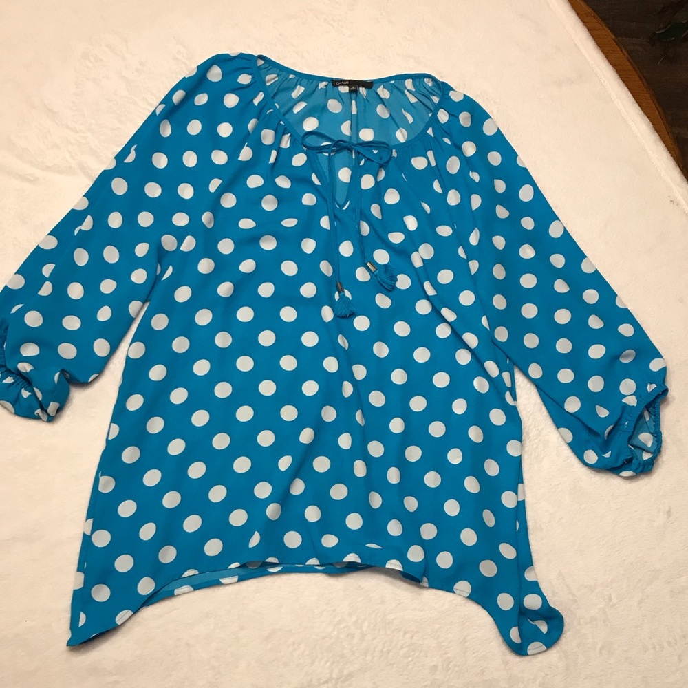 Ladies blue and white top by Chaus